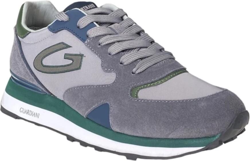 Alberto Guardiani Suede en Nylon Sneaker Grijs Groen Blauw Mannen Gray Heren