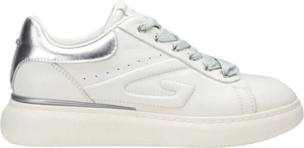 Alberto Guardiani Beige King Sneakers met Zilveren Details