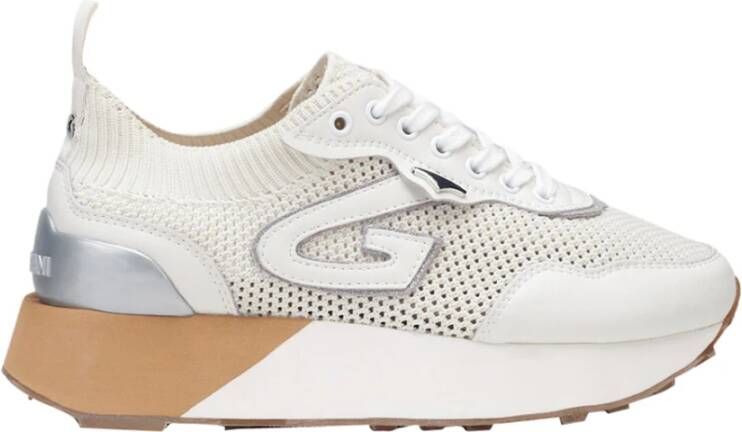 Alberto Guardiani Beige Sneakers Woody 4376 Dames Wit