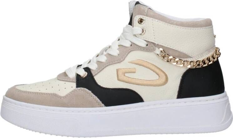 Alberto Guardiani Hoge Top Bicolor Leren Sneakers Multicolor Dames