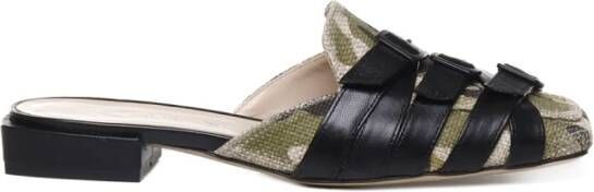 Alchimia Zwarte Camouflage Sandalen met Gespen Black Dames
