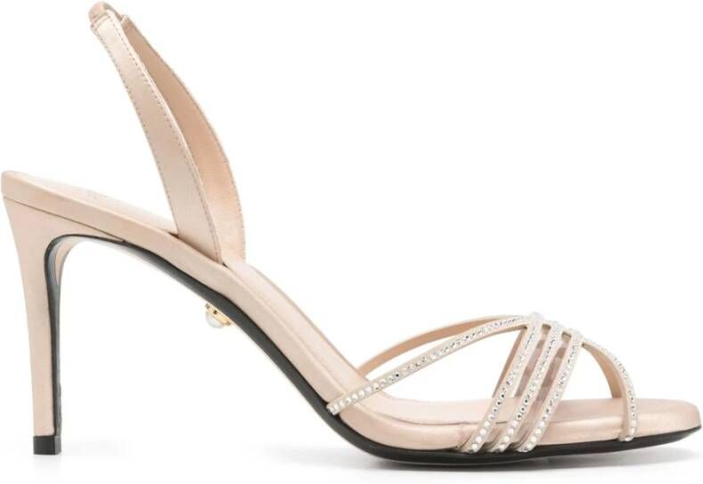 Alevi Milano Beige Leren Stiletto Sandalen Beige Dames