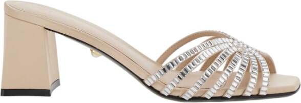 Alevi Milano Metallic Strass Blokhak Sandalen Gray Dames