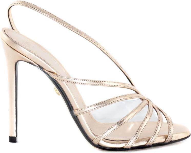 Alevi Milano Nude Leren Sandalen met Parel Detail