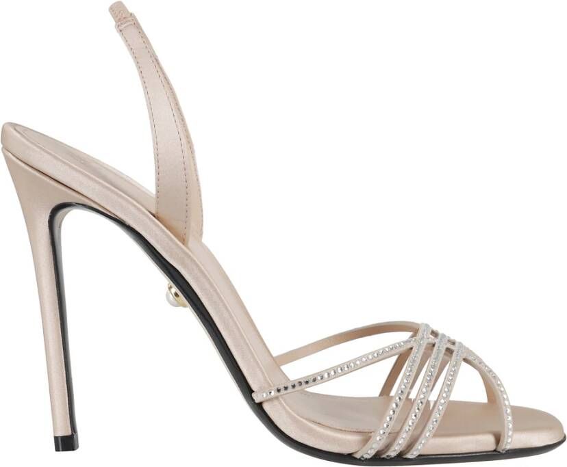 Alevi Milano Nude Satin Sandaal met Strass