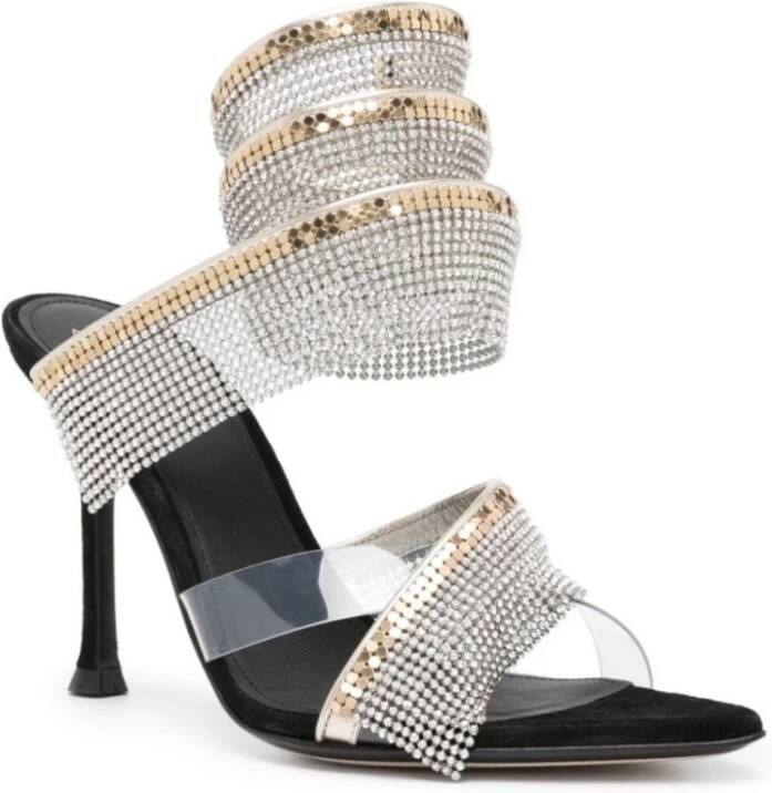 Alevi Milano Sandalen met kristallen versiering en open neus