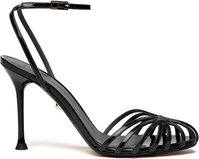 Alevi Milano Zwarte Lakleren Kooi Sandalen