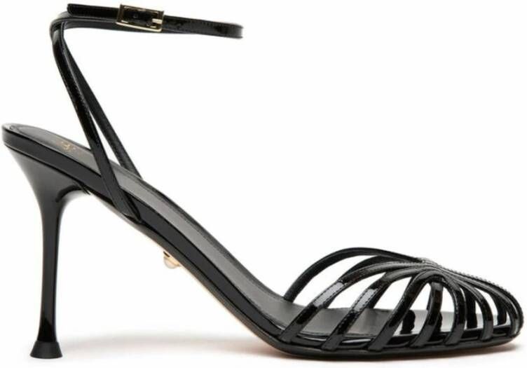 Alevi Milano Zwarte Lakleren Kooi Sandalen Black Dames
