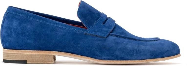 Alexander 1910 Blauwe Kalfsleren Mocassins Ss23 Blue Heren