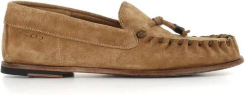 Alexander Hotto Beige Suède Mocassin met Strikdetail Beige Dames