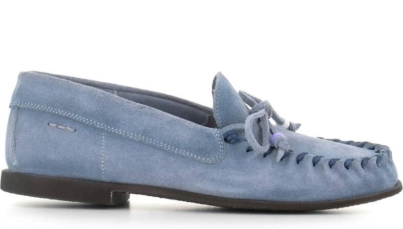 Alexander Hotto Blauwe Suède Loafer met Strikdetail