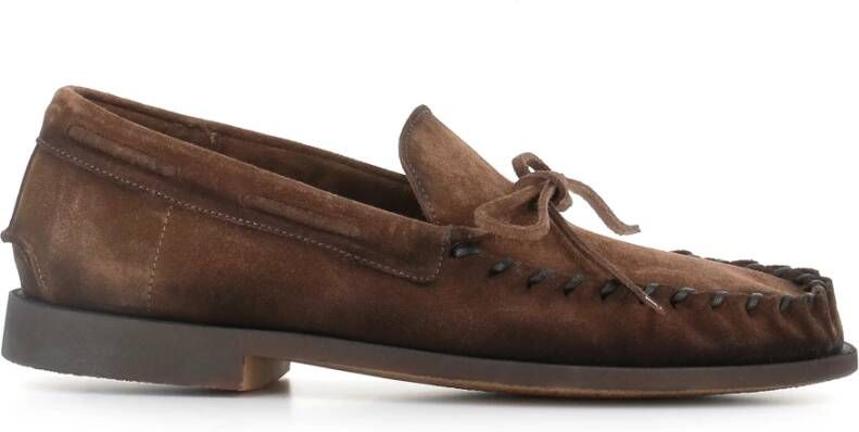 Alexander Hotto Bruine Suède Loafer met Decoratieve Strik