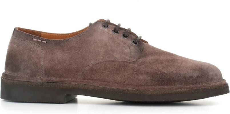 Alexander Hotto Bruine Suède Ronde Neus Derby Schoenen Brown Heren