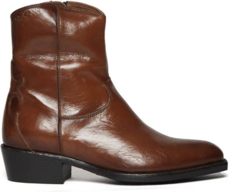 Alexander Hotto Leren enkellaars met 40mm hak