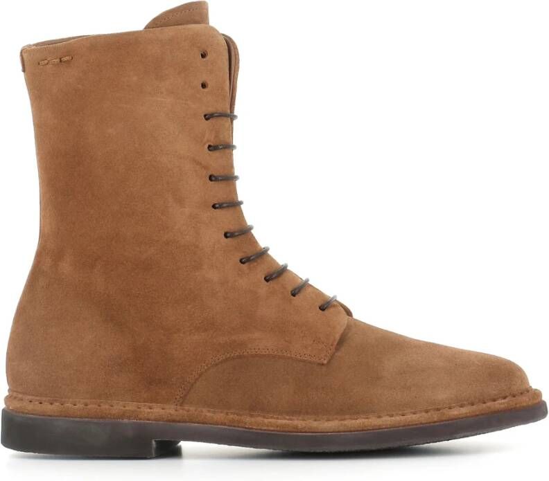 Alexander Hotto Suède Enkellaarzen Bruin Rits Sluiting