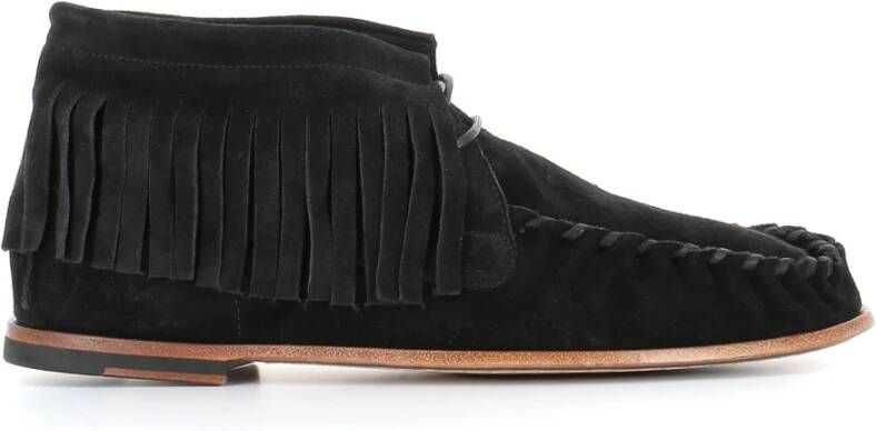 Alexander Hotto Zwarte Suède Franje Laarzen Black Dames