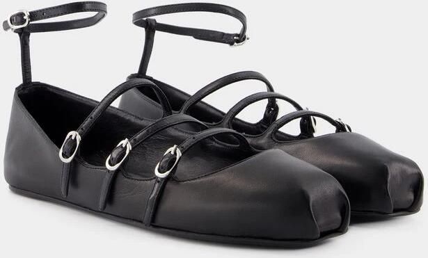 Alexander mcqueen Cage Ballerinas Leather Black in zwart
