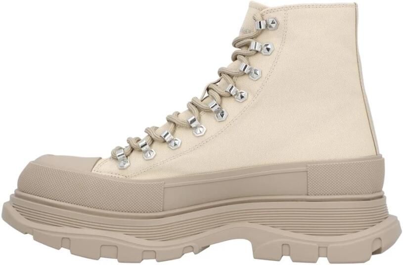 Alexander McQueen Beige LaceUp Platform Laarzen