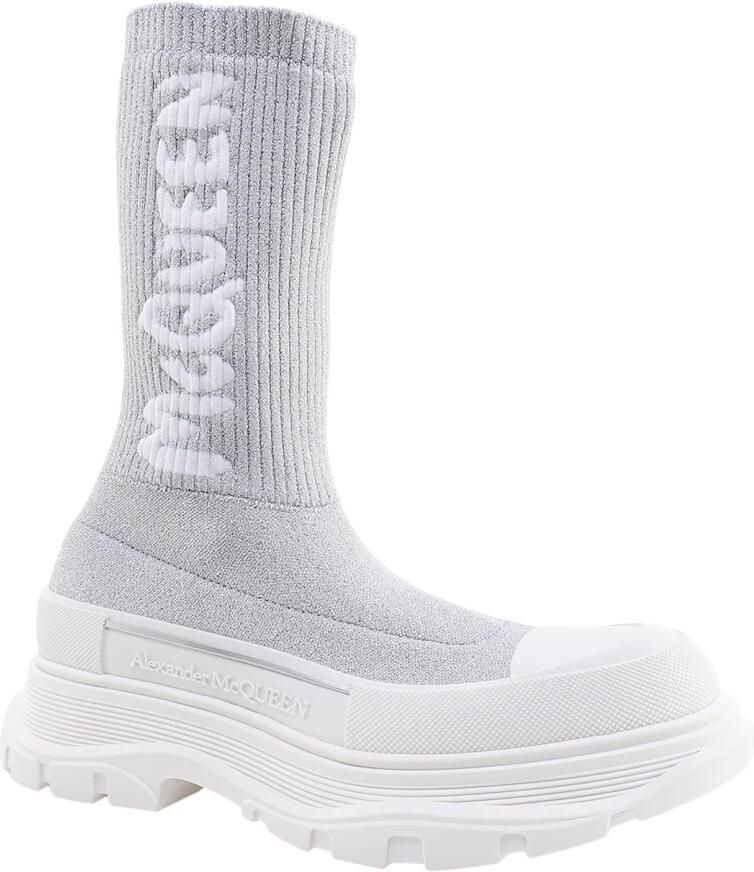 Alexander mcqueen Graffiti -laarzen Grootte: 37 Presta kleur: zilver Wit Dames