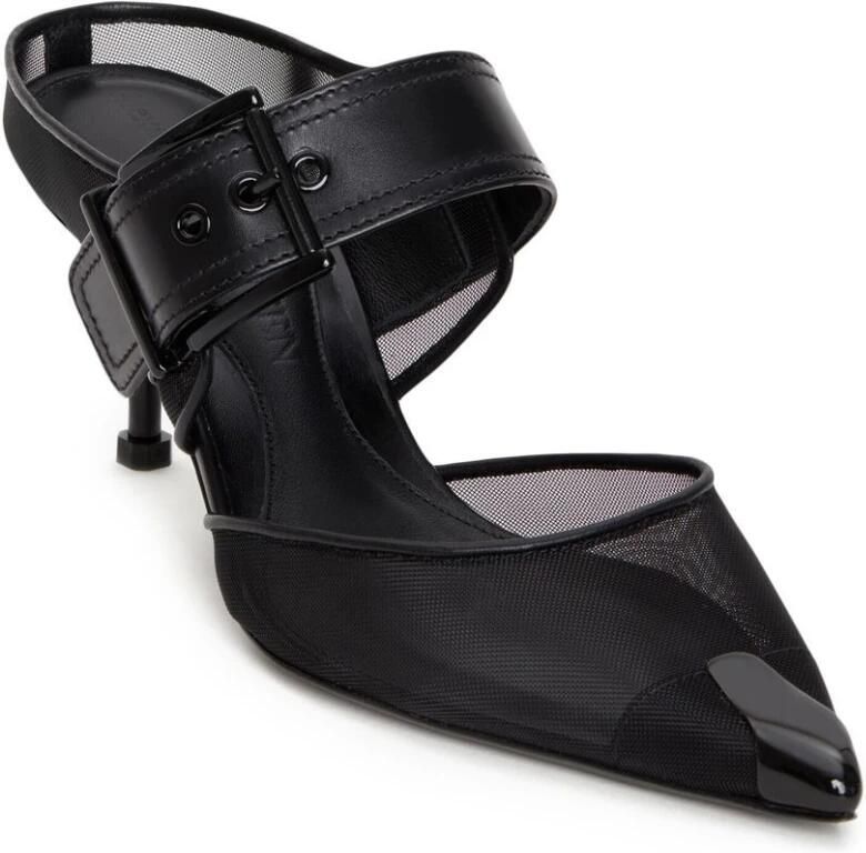 Alexander mcqueen Zwarte Leren Hakmuiltjes W4Ab2 Black Dames
