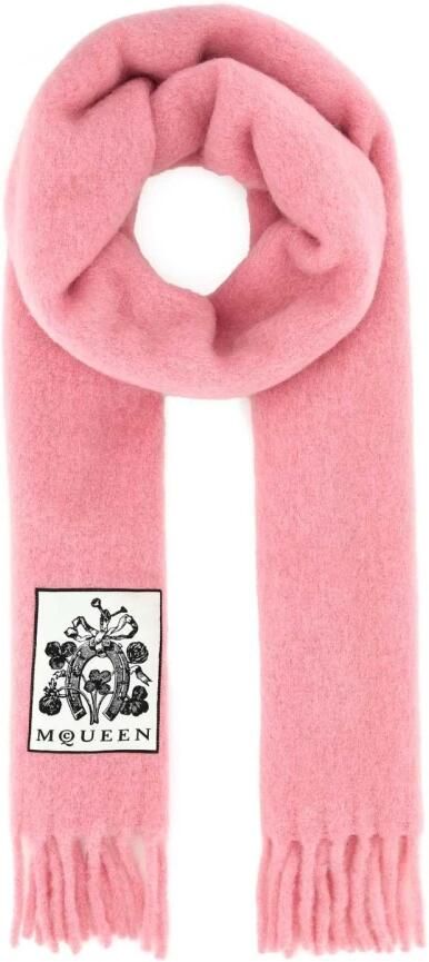 Alexander McQueen Horseshoe and Four-Leaf Clover Logo Scarf