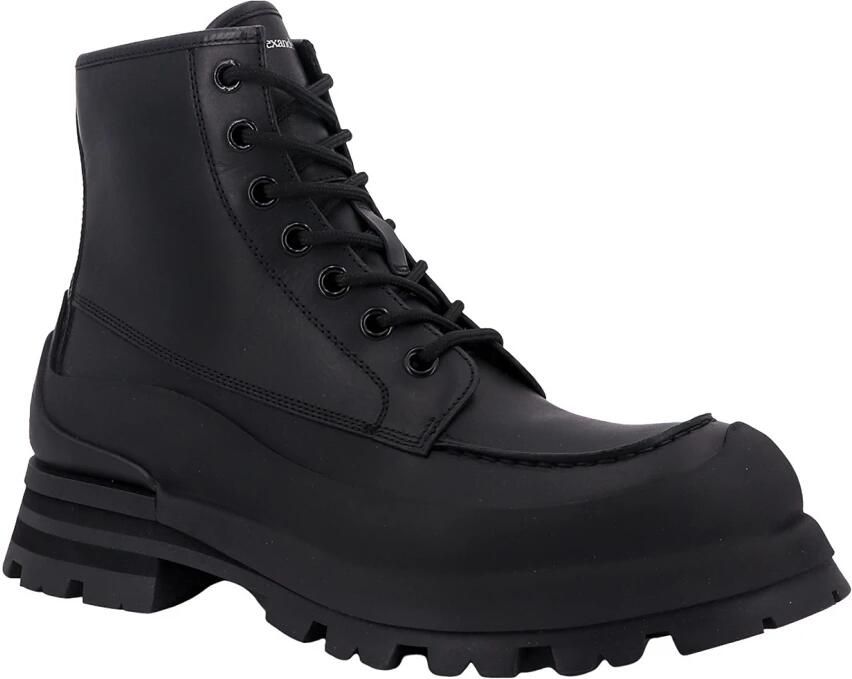 Alexander mcqueen Zwarte Galosche Stijl Enkellaarzen Black Heren