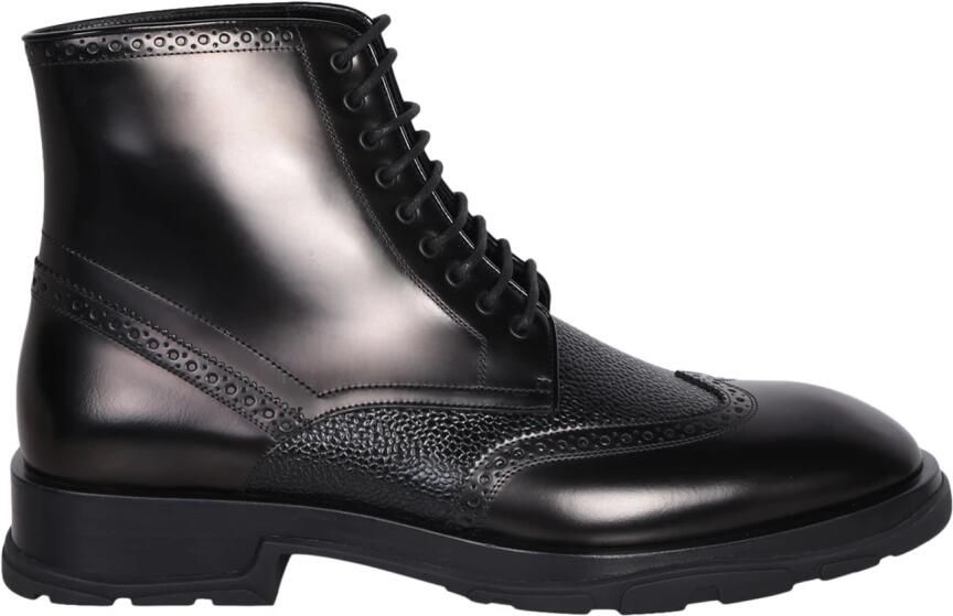 Alexander McQueen Leren enkellaarsjes met veters