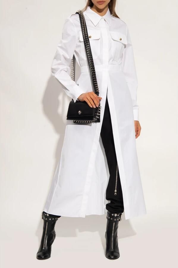 Alexander mcqueen Zwarte Leren Enkellaarzen met Ritssluiting en Metalen Gesp Black Dames - Foto 6