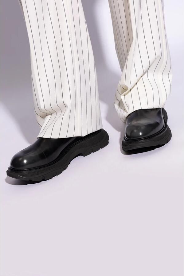 Alexander mcqueen Zwarte Slip-On Laarzen met Elastische Zijkanten Black Heren - Foto 4