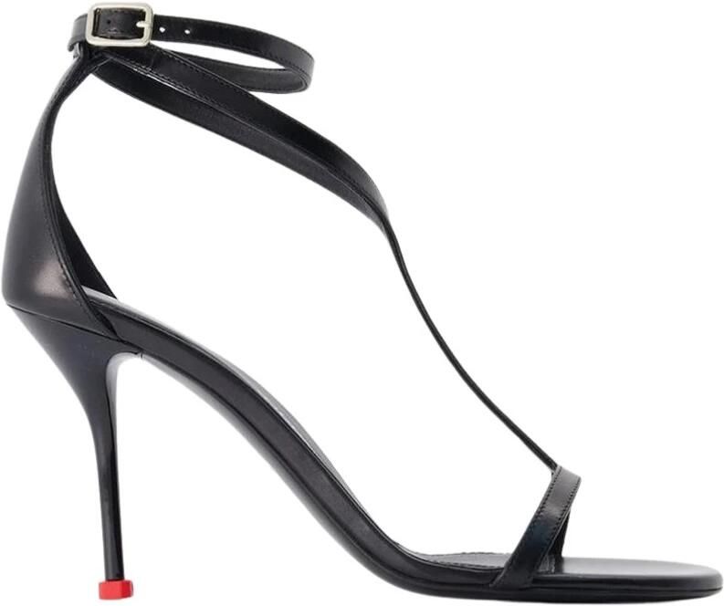 Alexander McQueen Leren Sandalen met Hak en Enkelbandje