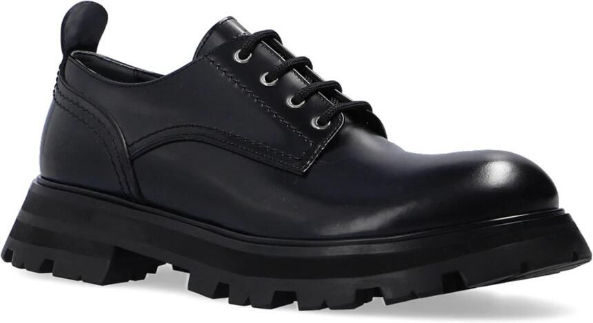 Alexander mcqueen Leren Veterschoenen voor Vrouwen Black Dames - Foto 3