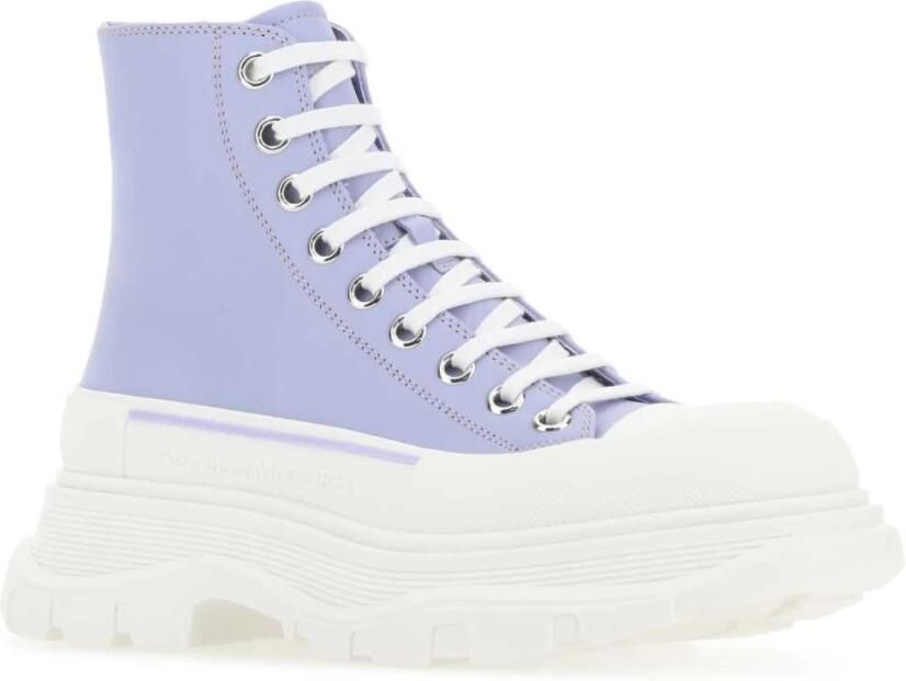 Alexander mcqueen Lila Leren Tread Slick Sneakers Purple Dames