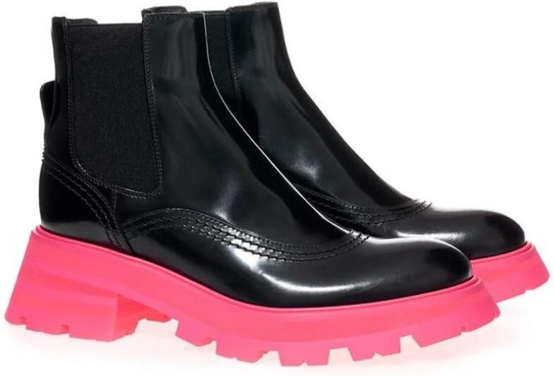 Alexander mcqueen Elegante Zwarte Leren Laarzen Black Dames - Foto 3