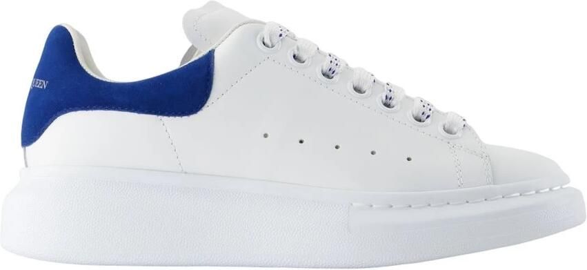 Alexander mcqueen sneakers oversized in wit leer en blauwe hak Meerkleurig Dames