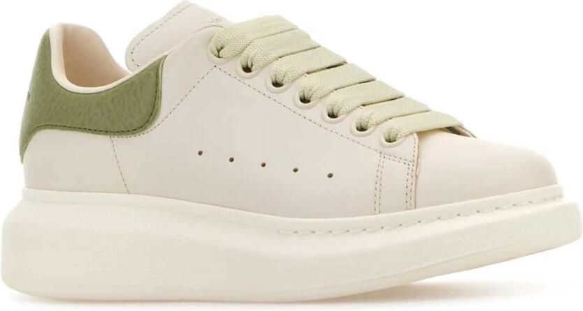 Alexander mcqueen Witte leren sneakers met chocolade hiel White Dames - Foto 2