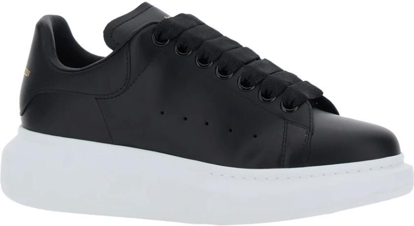 Alexander McQueen Oversized Zwart Wit Leren Sneakers