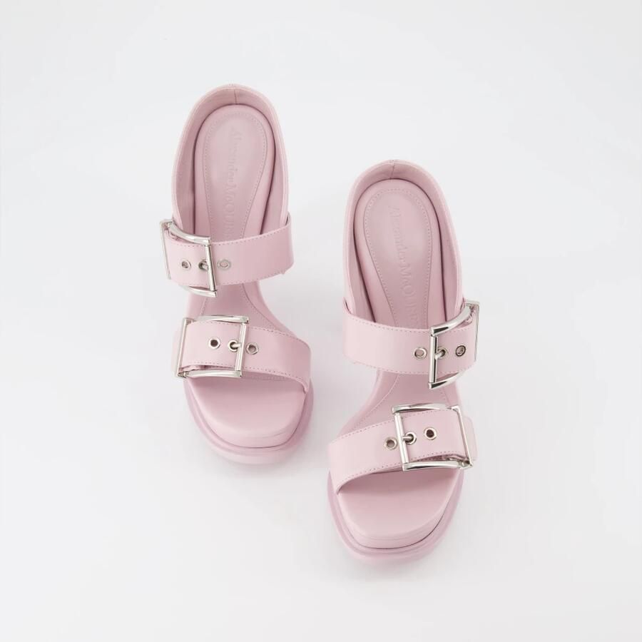 Alexander mcqueen Platform Sandaal van Porselein Leer Pink Dames - Foto 2