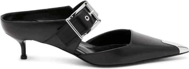 Alexander McQueen Punk Buckle Pointed Toe Mules