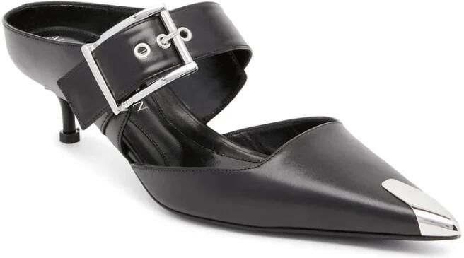 Alexander McQueen Punk Buckle Pointed Toe Mules - Foto 3