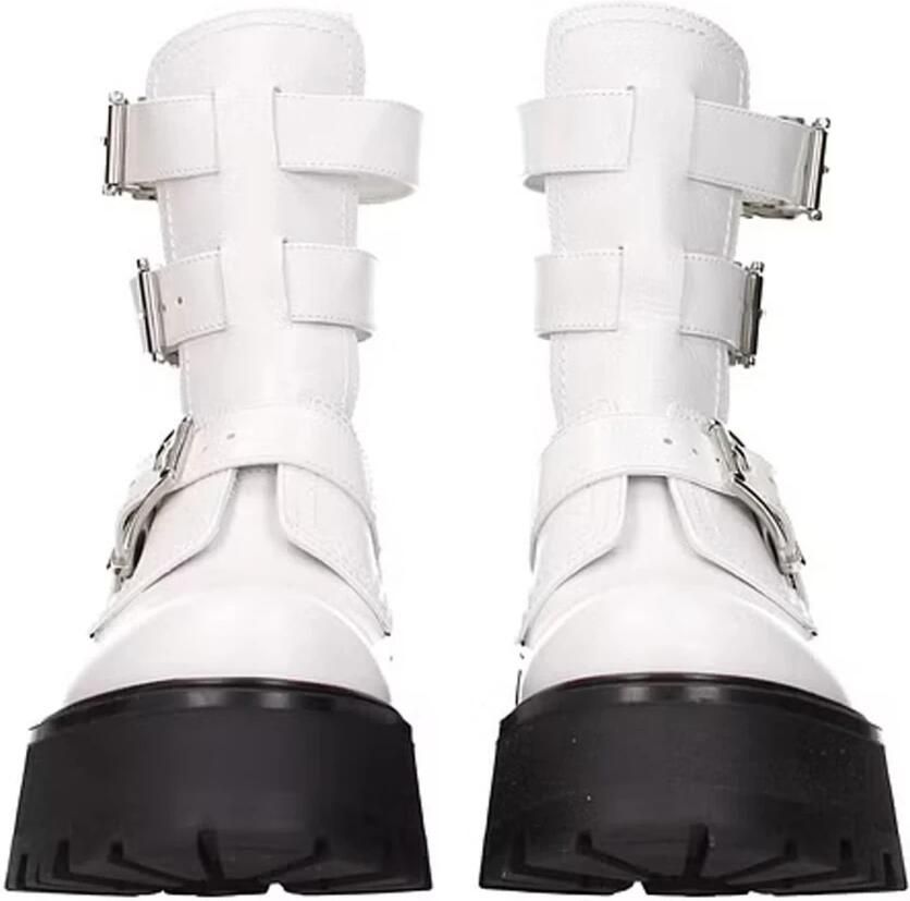 Alexander mcqueen Boots Leather Ankle Boots in wit