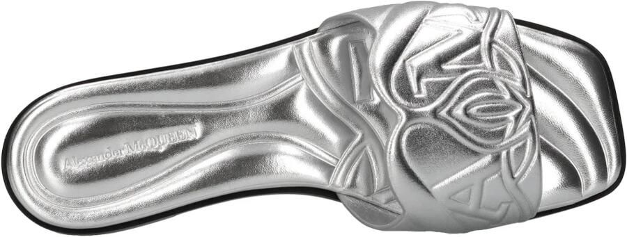 Alexander mcqueen Leren slides met logo Gray Dames - Foto 2