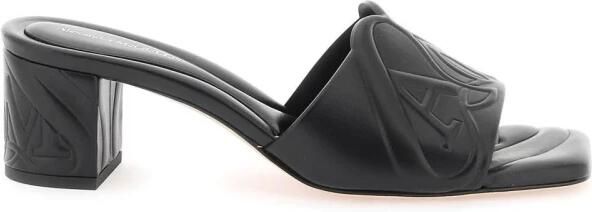 Alexander McQueen Seal Embossed Leren Mules