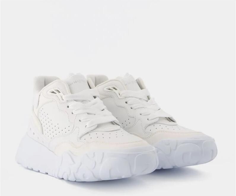 Alexander mcqueen Nieuwe hof sneakers in wit zilverleer Wit Dames
