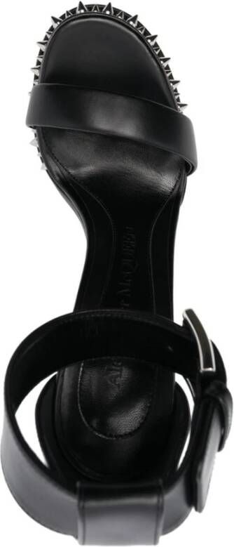 Alexander mcqueen Studded Leren Hoge Hak Sandalen Zwart Dames