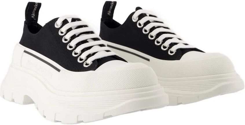 Alexander mcqueen Low-Top Sneakers Tread Slick Sneakers Canvas Black White in wit - Foto 3