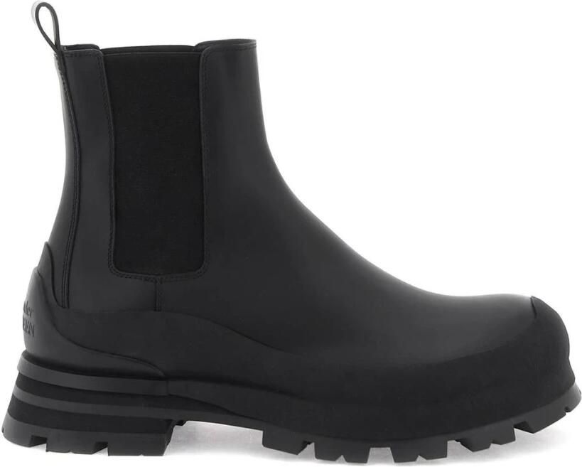 Alexander McQueen Zwarte enkellaarzen voor mannen