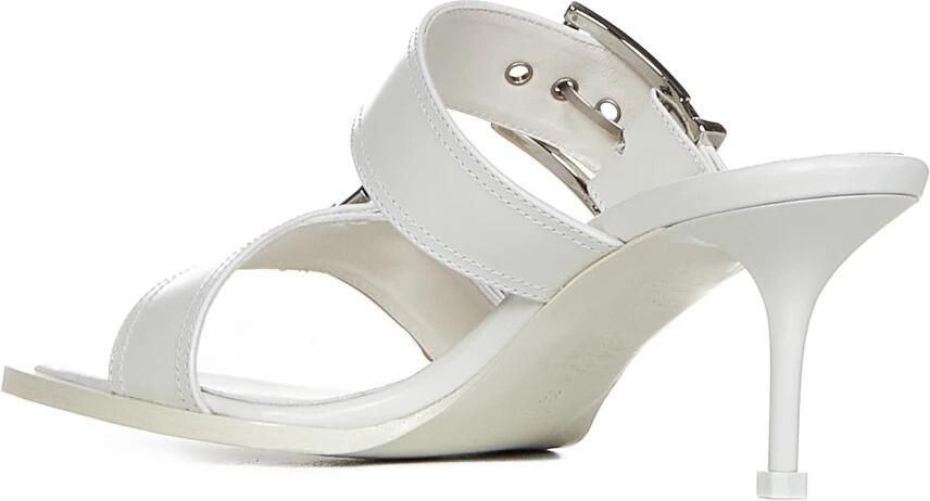 Alexander mcqueen Ivoor Zilver Leren Hakken Muiltjes Meerkleurig Dames