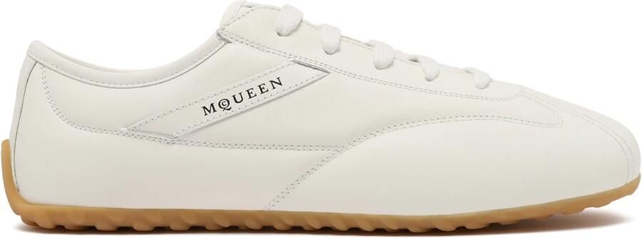 Alexander McQueen Witte Leren Lage Sneakers