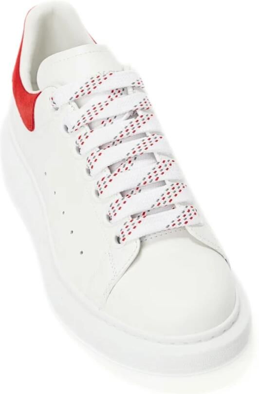 Alexander McQueen Witte Rode Lage Top Sneakers Moderne Stijl