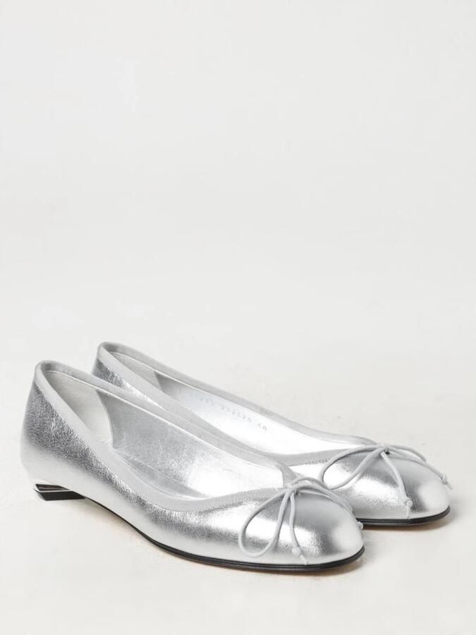 Alexander McQueen Zilveren Ballerina Flats Kitten Heel